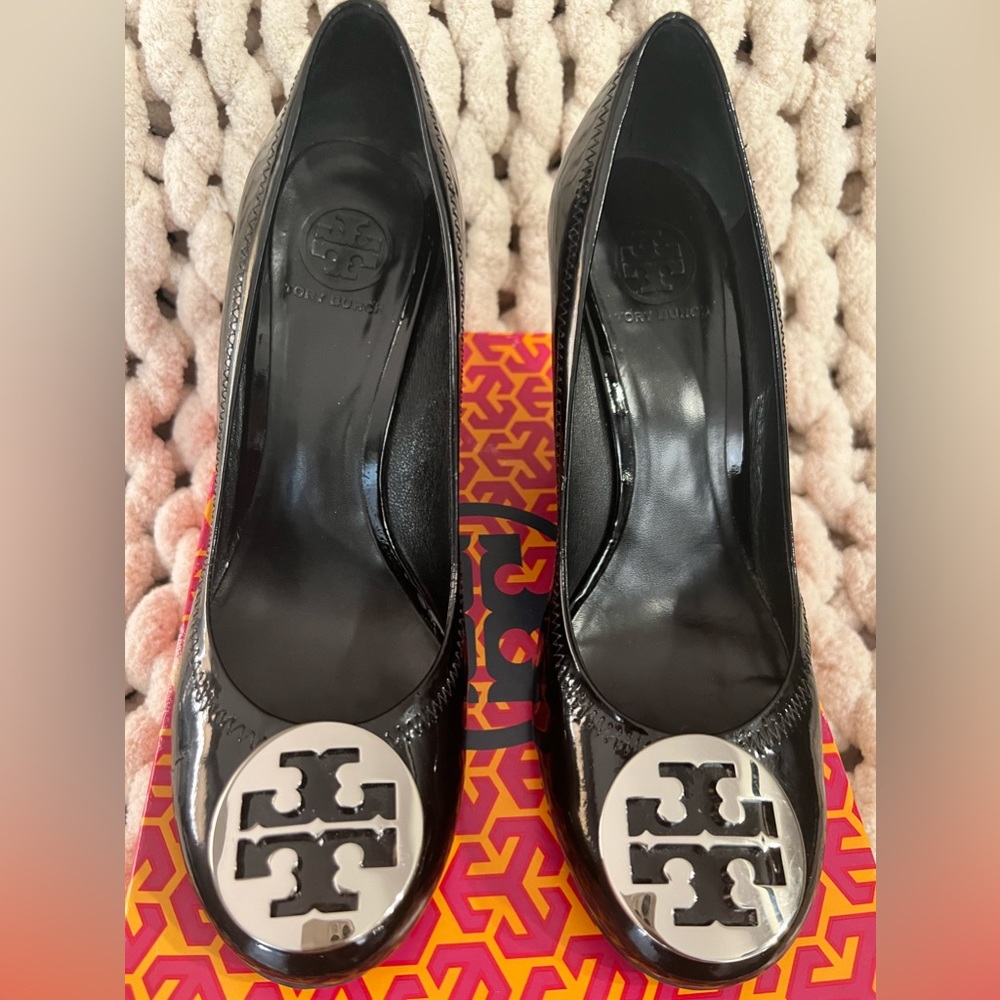 Tory Burch Patent Leather Wedges Size 10.5